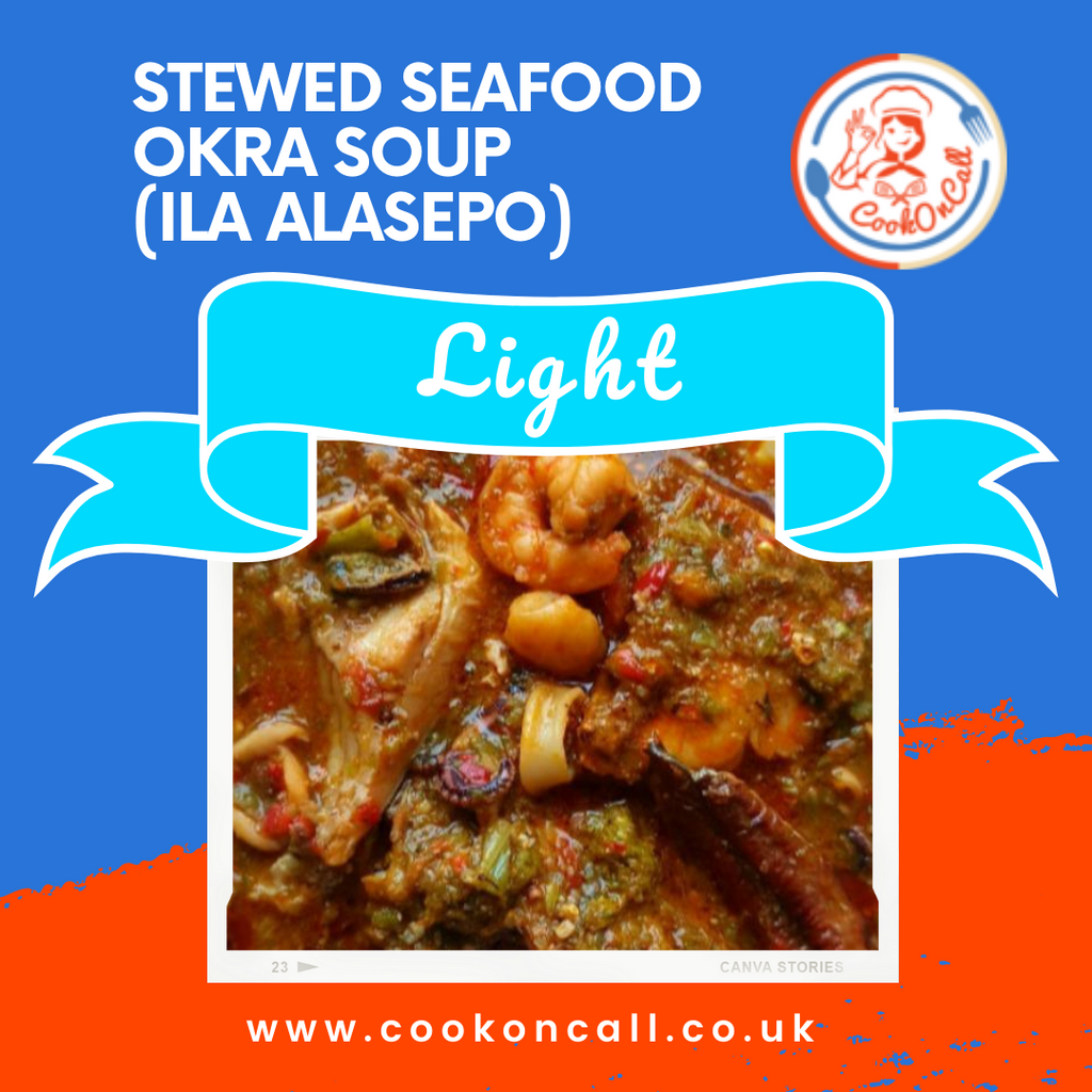 Stewed Seafood Okra Soup - Ila Alasepo (30% Reduced Fat) - CookOnCall