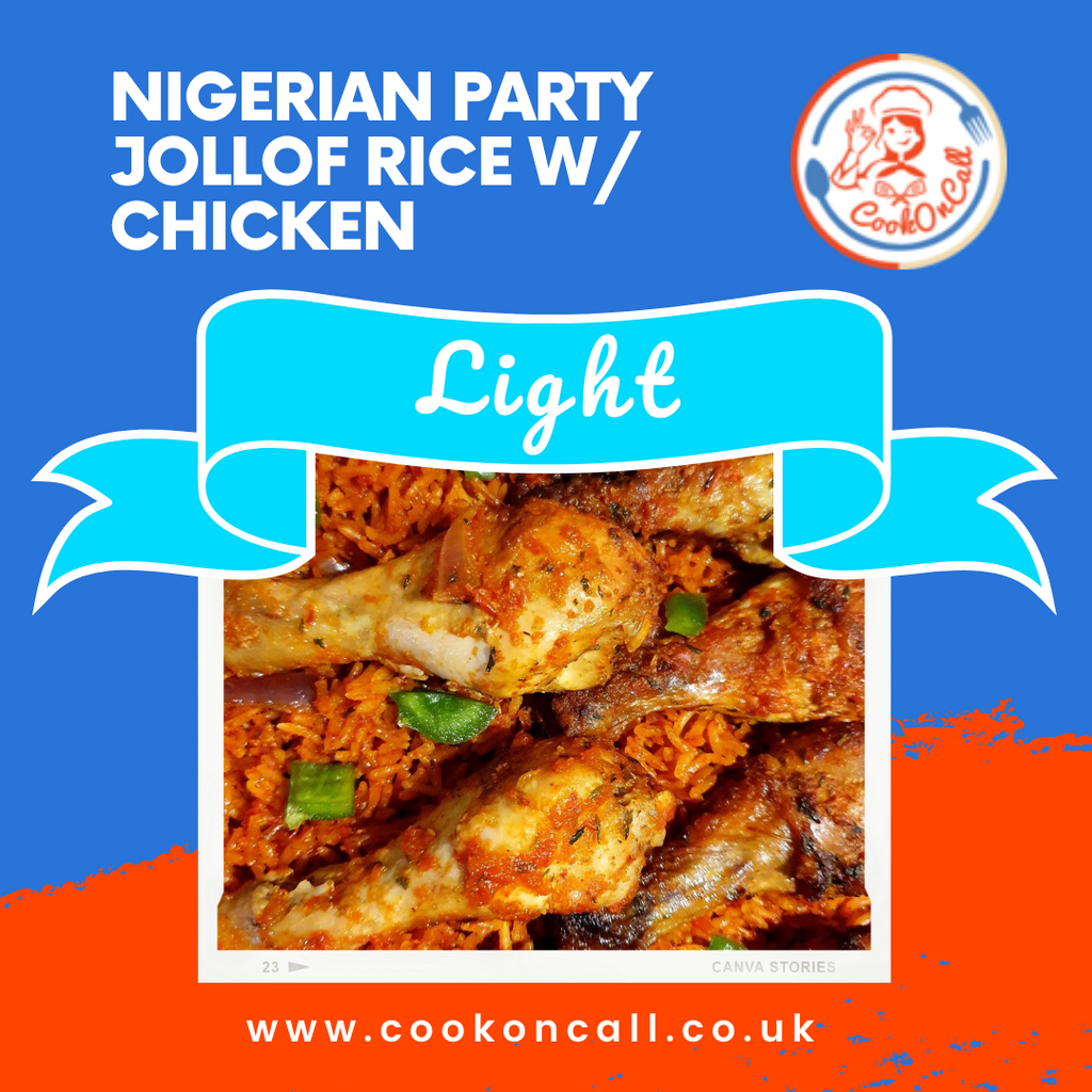 Nigerian Party Jollof Rice with Chicken (30% Reduced Fat) - CookOnCall