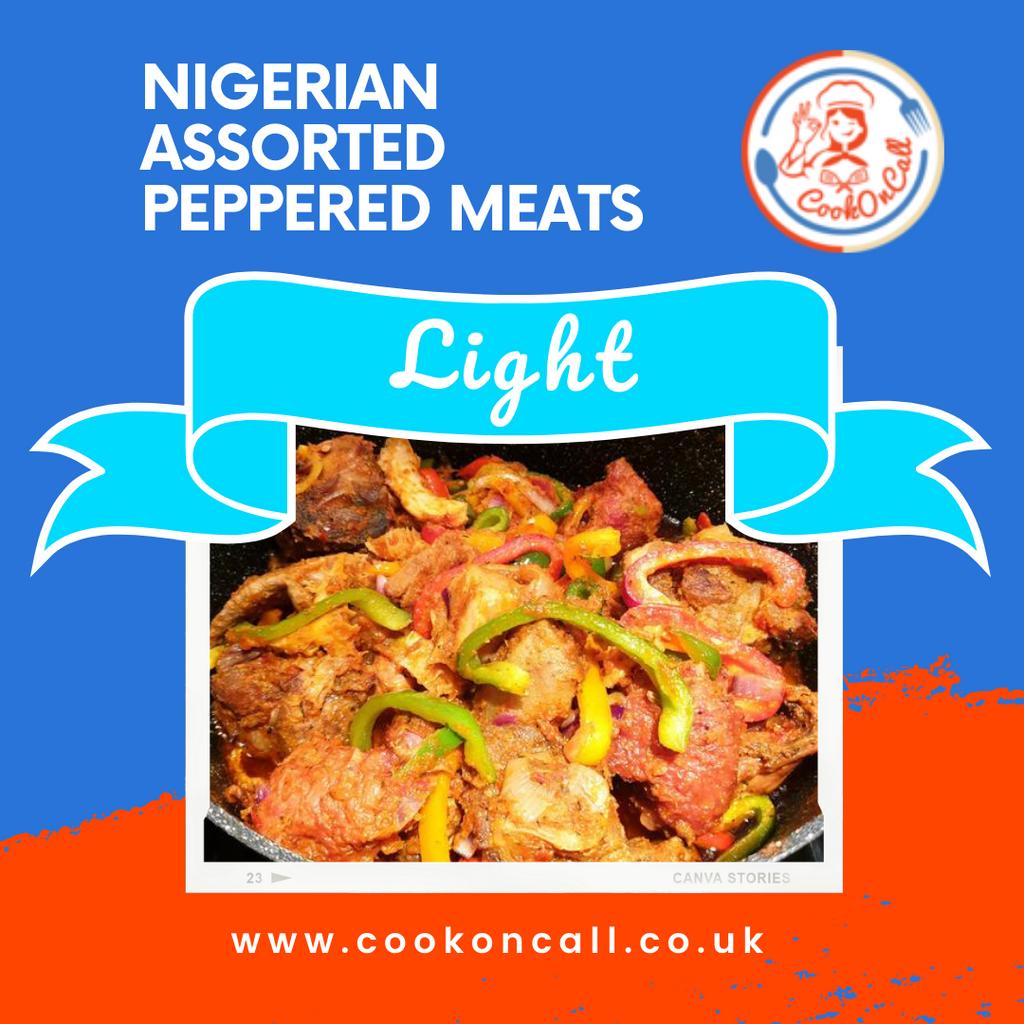 Nigerian Assorted Peppered Meats (30% Reduced Fat) - CookOnCall